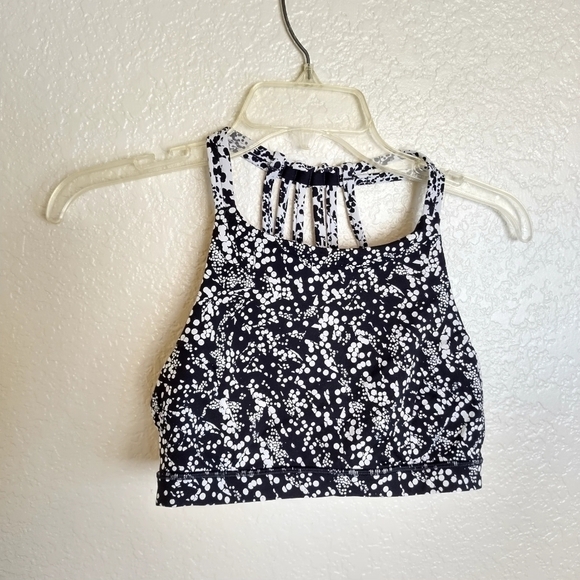 Lululemon Slide With Me Bra Chirasu Black / Chirakasu Alpine White sz 4 - Picture 3 of 7